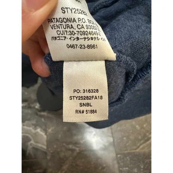 Womens PATAGONIA Blue Quilted Snap T Organic Cotton Pullover Sweater Large - Picture 8 of 8